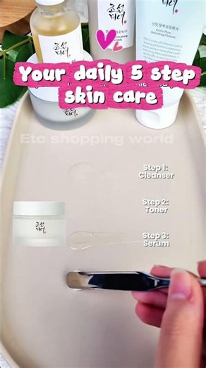 Your daily 5 step skin care ✅