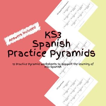 15 KS3 Spanish Practice Pyramid Worksheets PDF