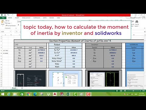 Moment of Inertia Calculation (,inventor& solidworks)((English))