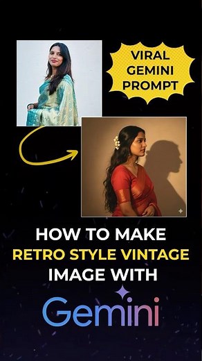 How To Make Ai Retro Style Vintage Image with Google Gemini | Instagram Trend | Gemini Prompt #ai