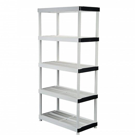 Reviews for HDX 5-Tier Easy Assembly Multi-purpose Plastic Garage Storage Shelving Unit in Gray (36 in. W x 72 in. H x 18 in. D) | Pg 1 - The Home Depot
