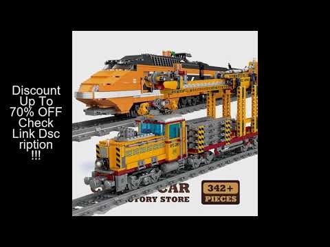 Technical City Power MOC Train Bricks 3D Model Railway Track Locomotive Building Blocks Subway Car C