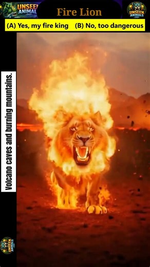Fire Lion – The King of Flames 🔥🦁 (A Creature the World Has Never Seen) #animals