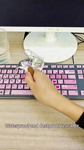 Keyboard Covers for Dell KM636 KB216 Wireless Wired Keyboards, Dell Optiplex 5250 3050 3240 5460 7450 7050/Dell Inspiron AIO 3475 3670 3477 Silicone Desktop Computer Keyboard Skins (Love Bear)