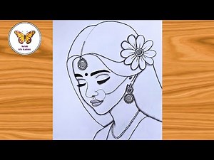 Radha drawing easy step by step| How to make easy drawing of radha| Chitra