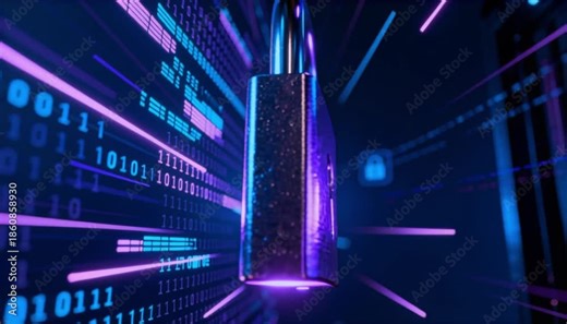 encrypted data symbols transforming into secure lock cinematic cyber animation perfect for data privacy day