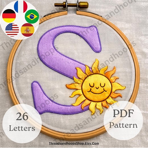 Floral Alphabet Embroidery Pattern | A-Z Monogram, Beginner Friendly (PDF Download) - Etsy Canada