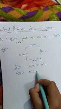 Area Word Problem (Square) Solved Easily 🔥 | Step-by-Step Maths