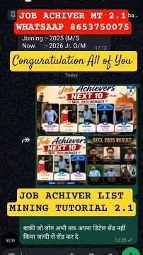 🔥👷JOB ACHIVER LIST MINING TUTORIAL 2.1 // Conguratulation all of you