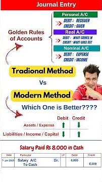 Journal Entry Traditional Methods vs Modern Methods #rulesofdebitandcredit #journalentry #commerce