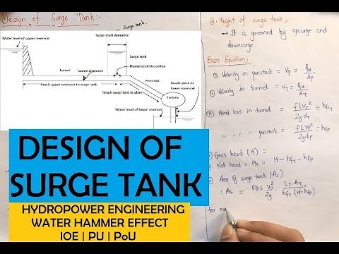 Design of Surge Tank(Shaft) | Water Hammer Effect | Hydropower Engineering | IOE , TU , PU