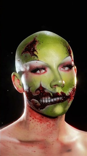 Zombie Makeup 🧟‍♂️💚 #halloween #halloweenmakeup #makeuplook #mua #drag #zombie