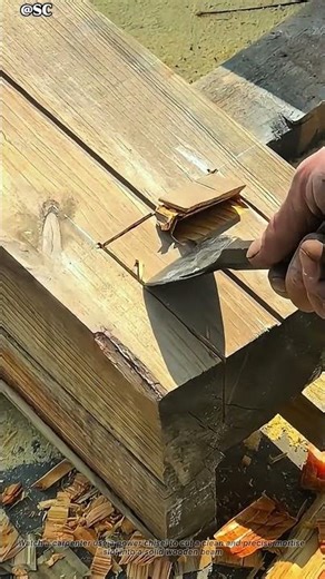 Using a Power Chisel to Cut a Perfect Mortise in a Wooden Beam ⚡