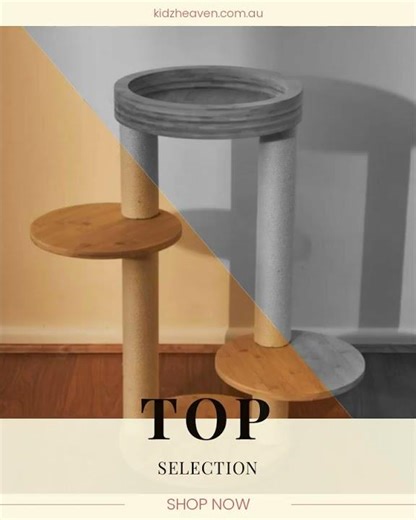 Whisker Wonderland Premium Eco Bamboo Cat Tree Small - Natural Bamboo Structure, Safe & Stable, M...