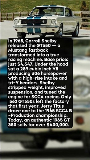 This Was Shelby's Boldest Value Offer — A GT350 for $4,547 #shorts #automobile #cars