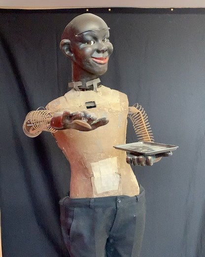 The House of Automata on Instagram: "Life Size Automaton Card Distributor. Made 1910 Paris. Using a vacuum pump to lift a card from the top of a stack held in the left hand. J. A. F. #android #ai #vacuum #dummy #robotics #automata #houseofautomata #electric #clockwork #coinop #computer #antique #magic"