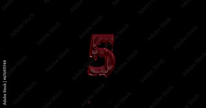 Bloody Countdown timer concept, red numbers on a black background counting down from 10. Stock Video