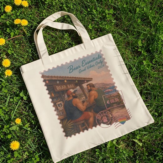 Gay Bear Tote Bag Bear Pride Flag Woof Muscle Bear Gay Daddy Beach Bag Bear Bait Carryall Gay Bear Flag Pride Funny Gay Queer Men's Travel - Etsy