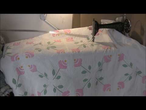 Treadle quilting a full sized quilt