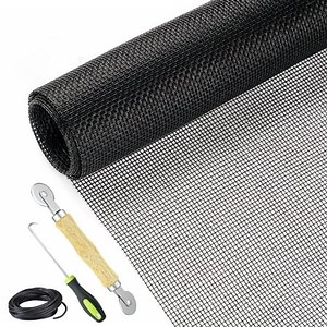 Screen Repair Kit Easy DIY Project 36"" x 90"" Fiberglass Screen Mesh with Rolling Tool and Screen Retainer Spline Screen Replacement kit for Windows Sliding Doors and Patio Screens (36"" x 90"" Blac - Walmart.ca