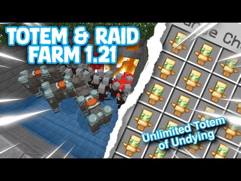 UNLIMITED TOTEMS [ TOTEM & RAID FARM TUTORIAL MCPE 1.21 ]