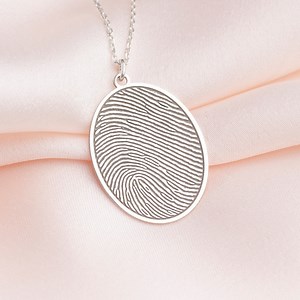 Personalized Fingerprint Necklace: 925 Sterling Silver Keepsake - Etsy