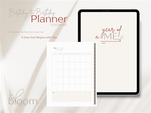 Birthday Journal Undated - Personal Growth Planner Digital Download Birthday Gift - Etsy