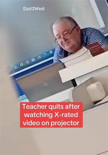 Teacher quits after footage shows him watching X-rated video on a projector in front of students. #Shocking #Teacher #WorldNews