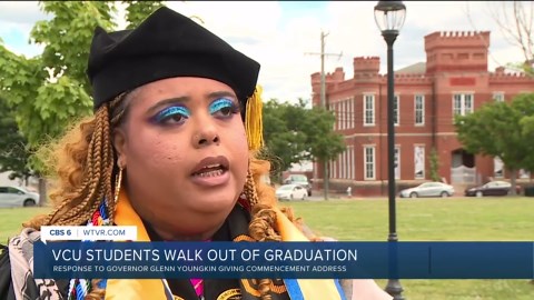VCU students walk out of graduation