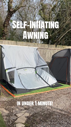 🚐 Meet the Quest Peregrine Air Awning 🤩 The self-inflating air porch awning made for both caravans and motorhomes! 🙌 No pumps, no hassle. Just slot the wireless power pack into the inflation valve, press the button, and watch it inflate itself in under a minute ⏰💨 The multi-height connection system is easily adjustable to fit a wide range of caravan and motorhome heights, making it one of the most versatile inflatable awnings out there. Made from Quest Tec Pro 150 fabric, it’s lightweight, d