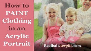 How to Paint Realistic Clothing in Acrylic Portrait - Realistic Acrylic Portrait School