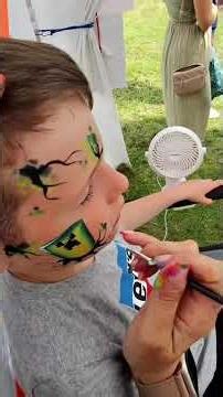 Does he hate his Minecraft face paint!?!? #hateit #panic #reaction #p...
