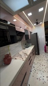 Crockery Unit with Open Box Tall Unit & Profile Glass Design#CrockeryUnitDesign#TallUnitKitchen