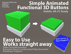 Simple Animated Functional 3D Buttons [Mobile, AR & PC Ready] | GUI Tools | Unity Asset Store