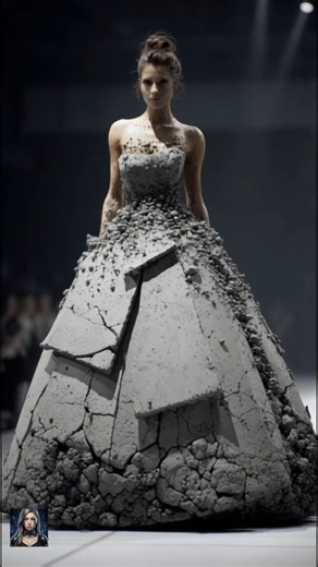 Fashion or Construction? ⚠️ CONCRETE Dresses Are on the Runway!
