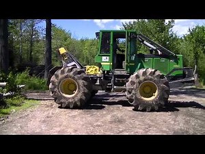 John Deere 540GIII Skidder Unloading & 1st Look