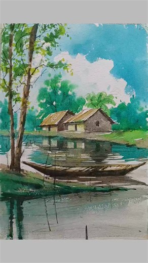 Beautiful scenery drawing full tutorial for beginners// Watercolor Painting Demonstration 💓 by Ranjan/Watercolor Artist Paper: Chitrapat handmade paper 270gsm Color: Brustro watercolor #ranjanwatercolorartist #fbpost2025 #fbreelsvideo #reelsfacebook #reelsviral #reelschallenge #fbviral #FBVIDEO #videoviral #videos #fb #watercolor #reelsviralfb #trendingreels #viewers #draw #follower #artist #artwork #artgallery #scenery #watercolourpainting #demonstration #followerseveryone #followersreels #fol
