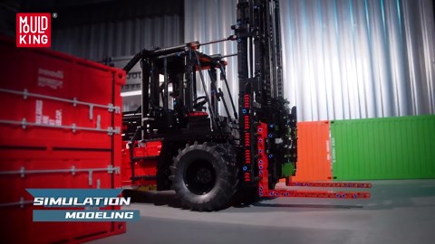 Mould King Technique Forklift Truck Toy 1:6 Scale, 17045 Building Blocks Kit, MOC Remote Control Heavy-Duty Shelf Lifted Truck Model Toy, Gifts Toys for Age 14+/Adults (4579 Pieces)
