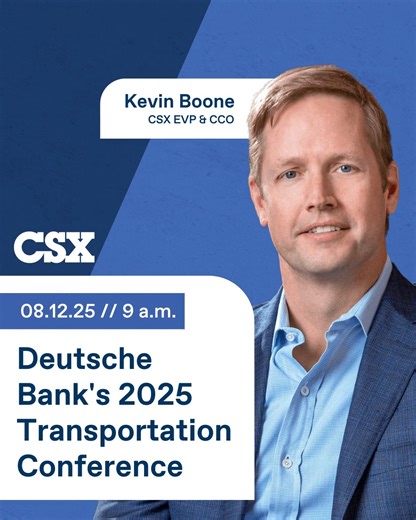 3.8K views · 33 reactions | CSX Executive Vice President and Chief Commercial Officer Kevin Boone will address the Wolfe Research Global Transportation & Industrials Conference on Tuesday, August 12th at 9 A.M. ET. Watch it live via webcast at csx.com/investors. | CSX | Facebook