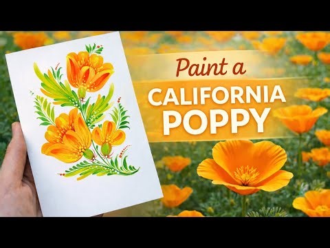 Paint a California Poppy | Easy 2-Min Flower Tutorial