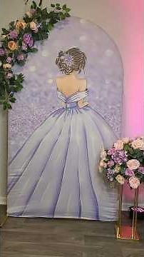 Backdrop Decoration for Quinceanera, Fondo decorativo para Quinceañera