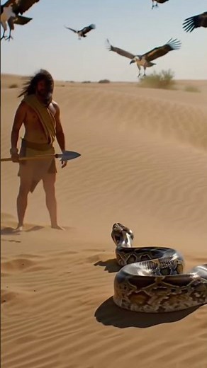 Why is the dangerous fight between the python and the man interesting