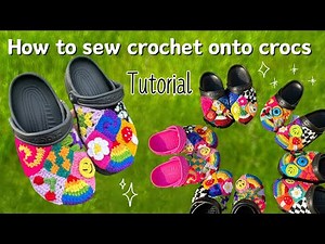 How to sew crochet onto crocs | Step-By-Step tutorial | QUICK & EASY