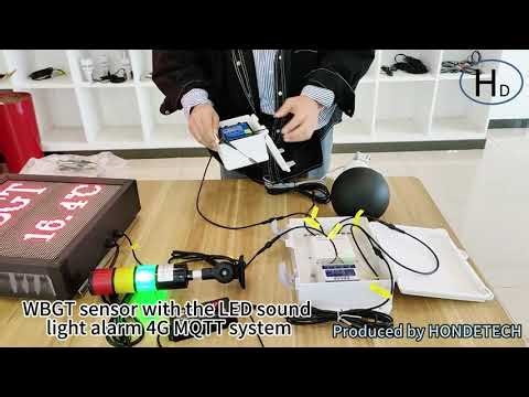 WBGT sensor with the LED sound light alarm 4G MQTT system