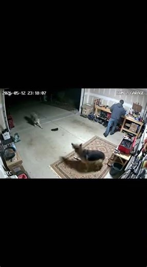 [SHOCKING] Hero Dog Saves Dad from Coyote Attack | Real CCTV #Shorts