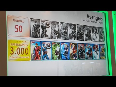 Complete Avengers Coin Pusher Card Set at Tilted 10 Arcade