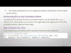 How to Run PCA on a Correlation Matrix for Regression Analysis