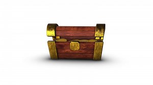 3D Chest Box on a White Floor. Chest Box Opening Animation. Treasure Box. 4K