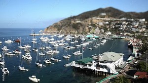 Avalon Bay on Catalina Island Tilt Shift Timelapse 4k