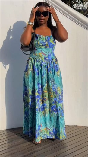 2.1K views · 201 reactions | Oil printed tie shoulder maxi dress Www.yellowsubtrading.co.za Sizes:S to 3xl Price:R280 #0740123940 for WhatsApp order Available in different colours Available in store and online Www.Yellowsubtrading.co.za Model @tha_ndo_nyax | Yellow sub Trading | Facebook